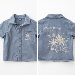 Hawaii Embroidered Boys Button Up Shirt 18-24M Vacation Resort